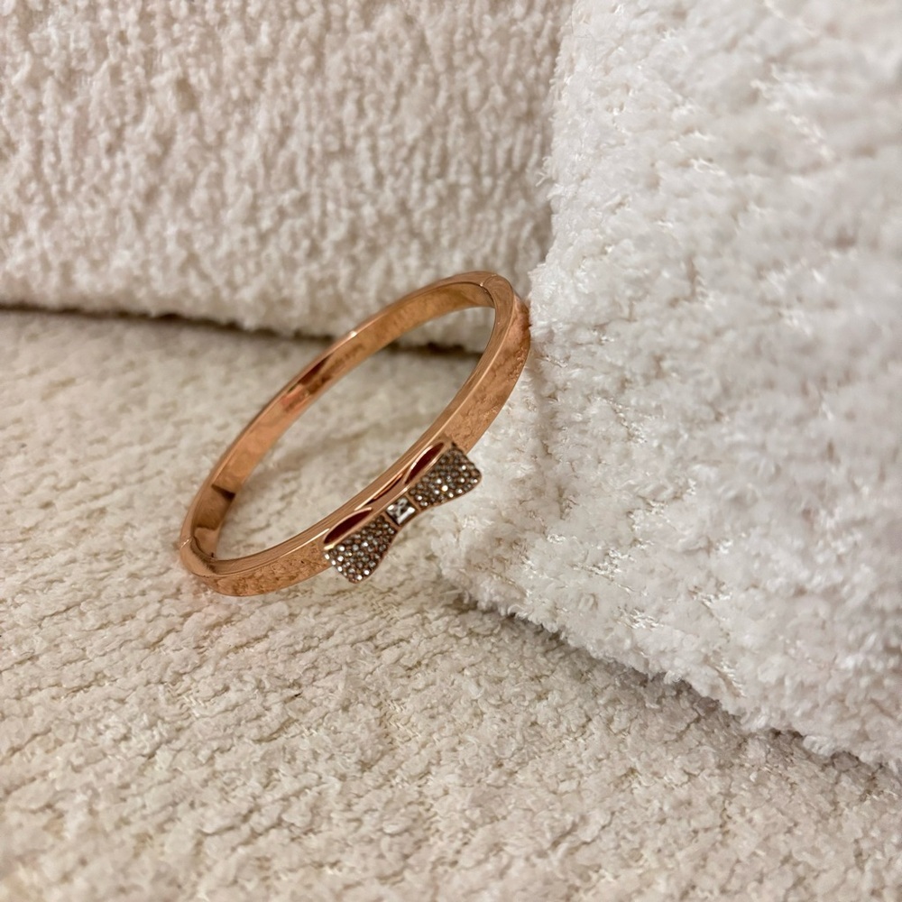 Kate Spade Rose Gold Bow Bangle Bracelet - Picture 1 of 4